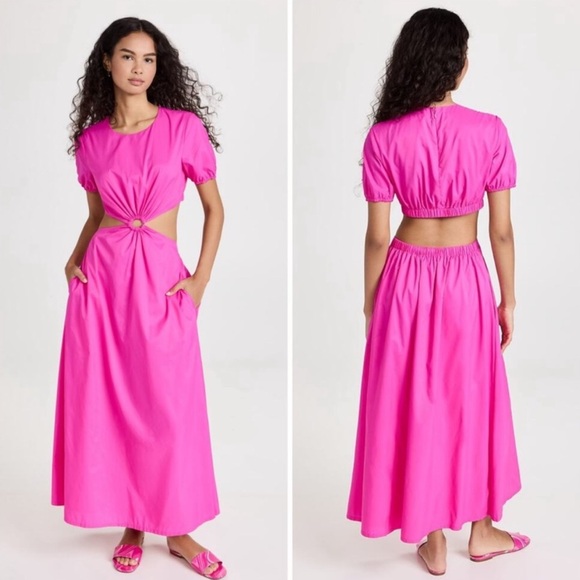 STAUD Dresses & Skirts - NEW Staud Calypso Cutout maxi Dress
Bougainvillea Pink, SMALL
